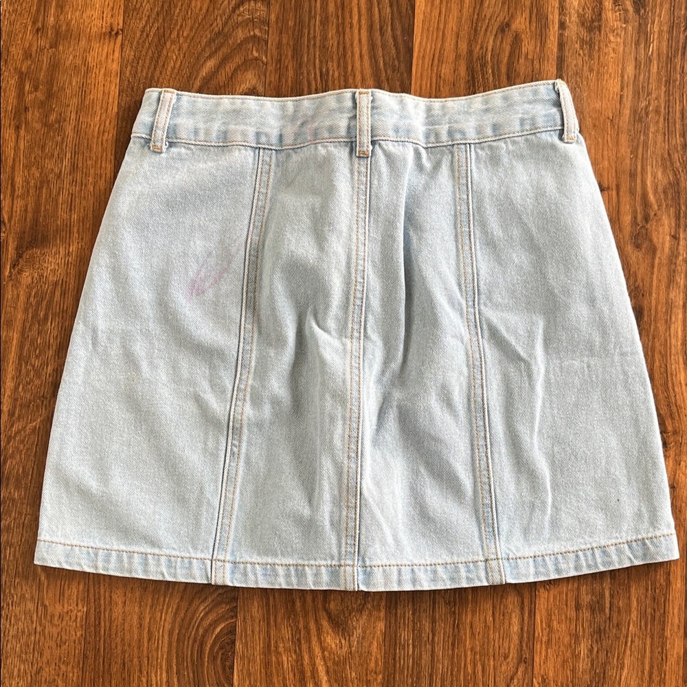 Forever 21 Light Blue Denim Button-Front Mini Skirt - Picture 3 of 3